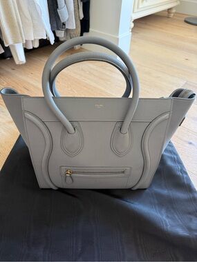 Celine Mini Luggage Tote with Gold Hardware